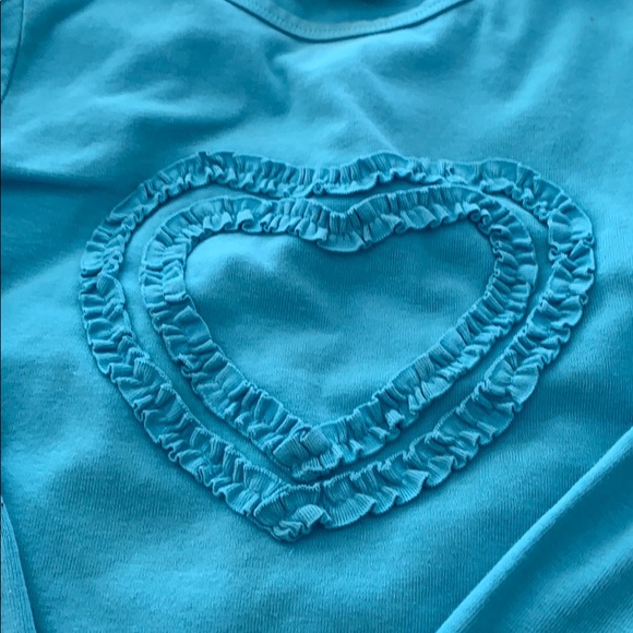 5 for $25 bundle option! 
Light blue gathered heart tee - Picture 3 of 5
